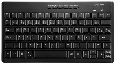 Mini teclado 27 cm e mouse sem fio Multilaser TC184