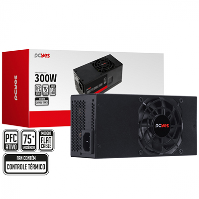 Fonte TFX Spark 300W reais PCYes PFC ativo fan control