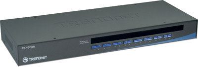 Switch KVM 16 portas p/ rack, TrendNet TK-1603R USB/VGA