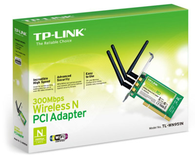 Placa de rede PCI Wi-Fi TP-Link TL-WN951N 300 Mbps