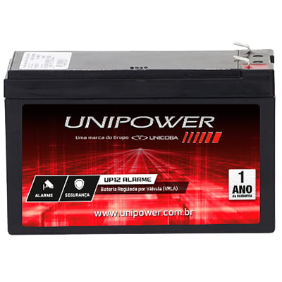 Bateria p/ Alarme 12V Unipower UP12 Alarme 4Ah