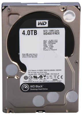 HD WD Caviar Black 4TB 64MB cache SATA 6Gb/s 7200 RPM