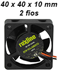 Cooler 40x40x10 mm, 12V Roxline no roletado, 2 fios 9