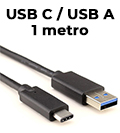 Cabo USB 3.1 tipo C macho p/ USB tipa A macho 1m p/ smartphones