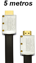 Cabo HDMI 2.0 4K flat Tblack 5m, conector desmontvel