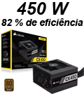 Fonte ATX 450W reais Corsair CX450 80 plus bronze