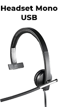 Headset mono Logitech H650e USB p/ Cisco Zoom Skype