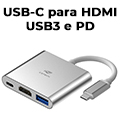 Dockstation HUB USB-C  C3Tech HU-D10 com HDMI 4K USB3 USB-C