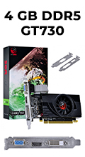 Placa vdeo PCyes Geforce GT730 4GB GDDR5 VGA DVI HDMI