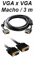 Cabo p/ monitor VGA macho x macho, filtro Pluscable 3m