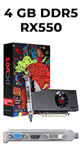 Placa vdeo PCyes Radeon RX550 4GB DDR5 VGA DVI HDMI