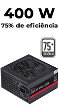 Fonte ATX 400W reais PCyes PXSP400WPT, PFC ativo