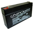 Bateria chumbo-acido Unipower UP613, 6V, 1,3Ah, F187