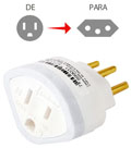 Adaptador plugue antigo 2p+T p/ nova Leaders. 7114, 10A#98