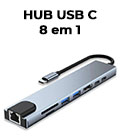 Hub USB-C Altomex Au-576 8 em 1 com HDMI, RJ45, USB 3.0 e Cart�o SD2