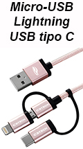 Cabo USB 3 em 1 Lightning microUSB USB-C C3tech CB-3000#100