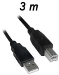 Cabo USB 2.0 tipo A macho p/ B macho Roxline, 3 m