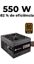 Fonte ATX 550W reais Corsair CV550 80 plus bronze PFC2