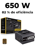 Fonte ATX 650W reais Corsair CX650M CXM 80 plus bronze2