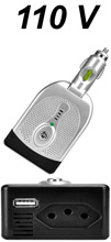 Inversor de tens�o veicular c/ USB 12VDC p/ 110VAC 150W#100