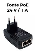 Fonte PoE  24VDC 1A Fasgold FS-447S bivolt autom. conex�o RJ-45#7