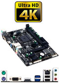 Placa me Gigabyte GA-AM1M-S2H p/ AMD FS1b AM1 VGA HDMI