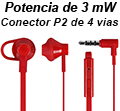 Headset c/ microfone HP Intra H150 red, P2 3,5mm 3mW