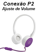 Headset c/ microfone HP H2800 Roxo, P2 c/ ajuste udio#100