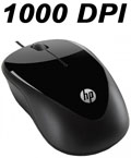 Mouse ptico com fio HP X1000 1000 DPI, 3 botes USB 