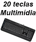 Teclado mulimdia slim c/ fio e apoio C3Tech KB-M700