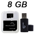 Pendrive SD microSD HC 8GB Multilaser MC058, classe 4