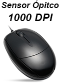 Mouse ptico K-Mex 1000 dpi, 3 botes, preto, USB 