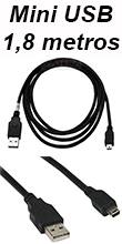 Cabo USB tipo A macho p/ mini-USB macho PlusCable 1,8m2