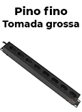 PDU com 8 tomadas p/ rack de 19 poleg. Gerp 10A 2,4m2