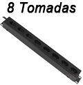 Calha PDU 8 tomadas DualLux 19 pol. rack 110/220V, 16A#100