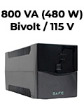 Nobreak 800VA (480W) Coletek SAFE 800 8 tom. 1 bat. Bivolt/115V2