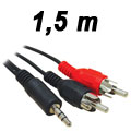 Cabo de som mini-jack estreo p/ 2 RCA macho 1,5 m 9247#98