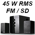 Sistema de som 2.1 C3Tech SP-250 45W RMS FM SDcard USB