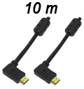 Cabo HDMI macho, 90 graus, verso 1.4 Tblack com 10 m#100