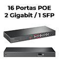 Switch 16 portas TP-LINK TL-SL1218P 16 Portas POE, 2 Gigabit, 1 SFP