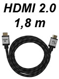 Cabo HDMI 2.0 Multilaser WI295 nylon p/ TV 3D 4K, 1,8m