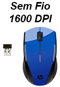 Mini mouse sem fio HP X3000 2.4GHz 1600 dpi 3 bot azul