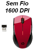 Mini mouse sem fio HP X3000 2.4GHz 1600 dpi 3 bot red